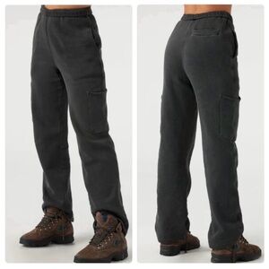 Joah Brown Cargo Jogger Washed Black French Terry Size S/M